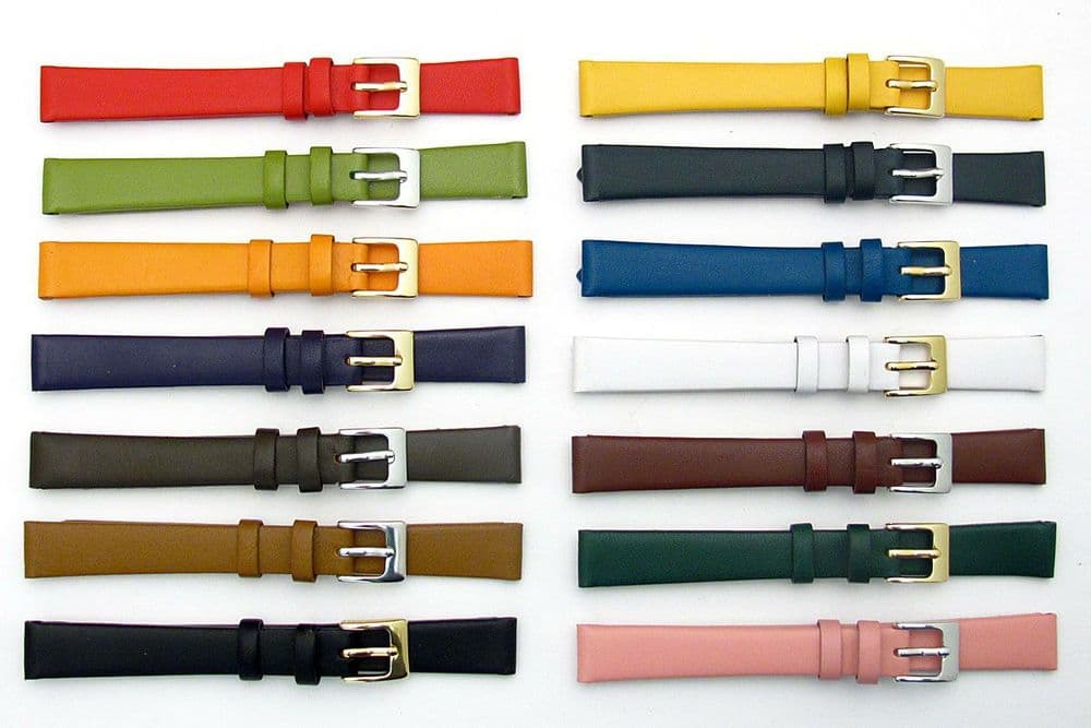 Fine Calf Leather Watch Strap Band Huge Choice of Colours 8mm 10mm 12mm