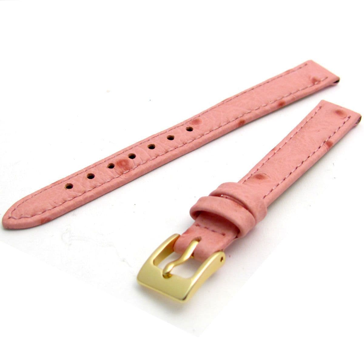Ladies Genuine Leather Watch Strap Ostrich Grain Colours 12mm
