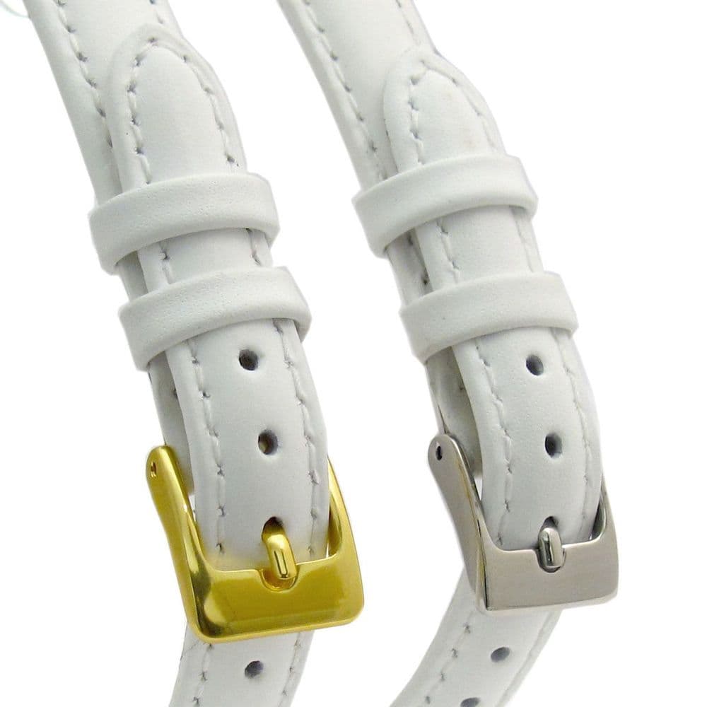 Ladies White Leather Watch Strap 8mm 10mm 12mm 14mm