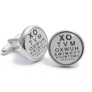 Optician Eye Test Chart Novelty  Cufflinks New Boxed CK19