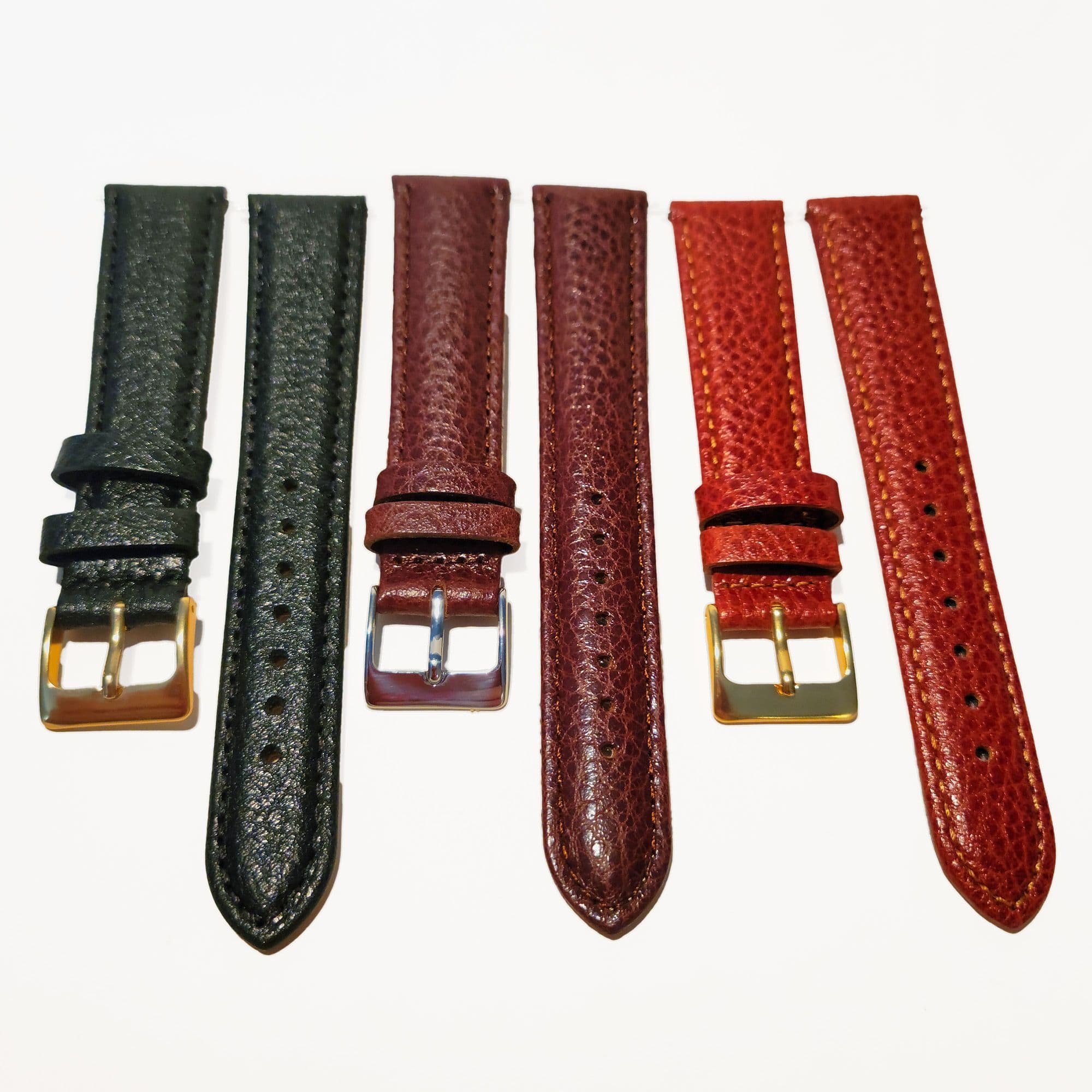 Padded Denver Leather Replacement Watch Strap 16mm 18mm 20mm