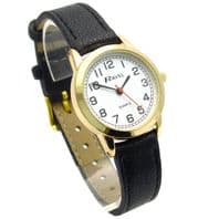 Ravel Ladies Easy Read Quartz Watch Black Strap White Face R0132.12.2