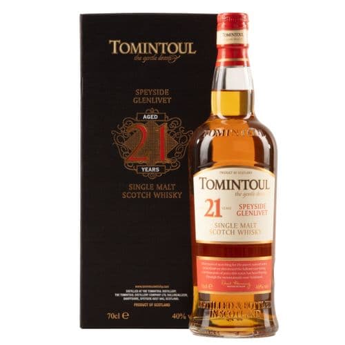 Tomintoul 21 Year Old Scotch Whiskey, Speyside Single Malt