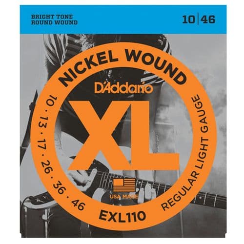 D'Addario EXL110 Nickel Wound Electric Guitar Strings, Regular Light, 10-46