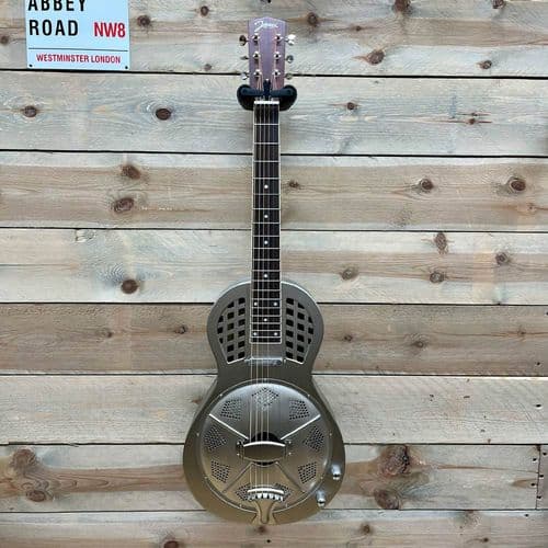 Johnson JR-960-E-AS Parlor Single Cone Resonator Antique Steel