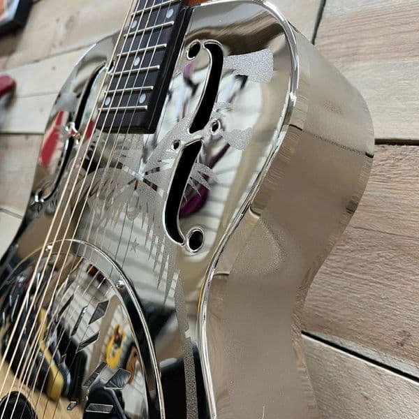 Johnson JR-998S-PN Metal Body Polished Nickel Sandblasted Sing;e Cone Resonator.