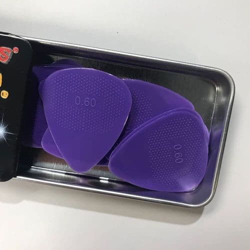 Snarling Dogs Brain Picks Set .60mm Purple TH/MD (12 Plectrums) Supplied in Tin