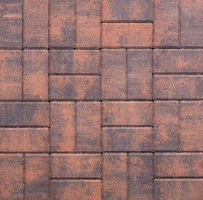 200x100x50mm Thick Rectangular Block Paving - Burnt Ochre