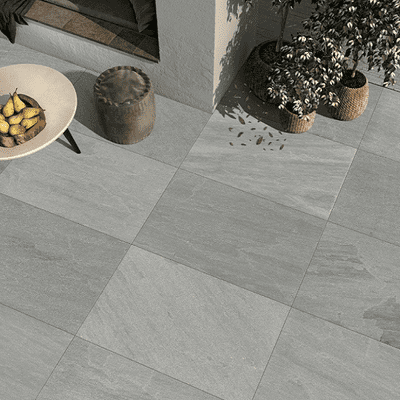 Bradstone Rock Porcelain Paving 900x600x20mm Silver Grey