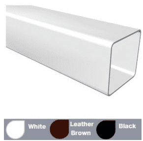 PVC Freeflow Square Pipe White, Leather Brown, Black (10 Pack)