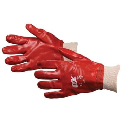PVC Knitwrist Gloves Red OX-S245709