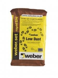 WEBER SET RAPID SPF WHITE LOW DUST TECHNOLOGY TILE ADHESIVE 20KG
