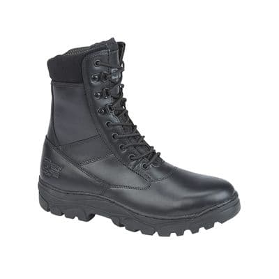 Cadet High Leg Black Leather Boot