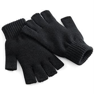 Fingerless Knit Gloves Black