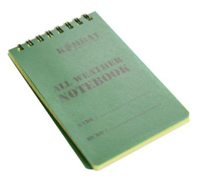 Kombat UK Mini Waterproof Notepad Green