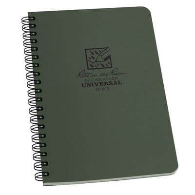 Rite In The Rain 4.5 x 7 Side Spiral Waterproof Notepad Green