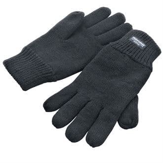 Thinsulate Lined Black Knit Gloves