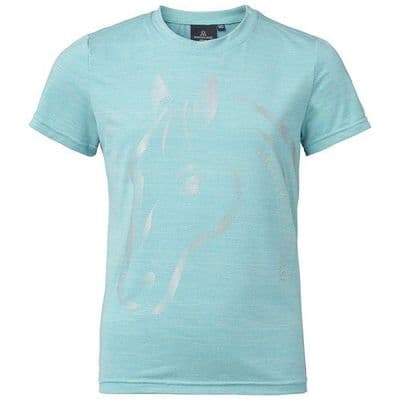 Mountain Horse Junior U & I Tech T-Shirt - Teal Blue