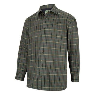 Hoggs of Fife Men's Fleece Lined Shirts - Beech Green Check