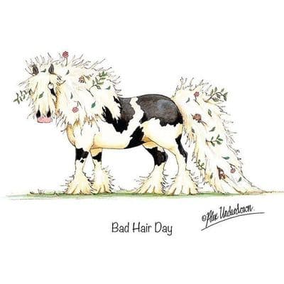 Alex Underdown Blank Greeting Card  'Bad Hair Day'