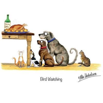 Alex Underdown Blank Greeting Card 'Bird Watching'