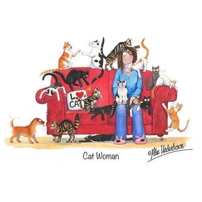 Alex Underdown Blank Greeting Card 'Cat Woman'