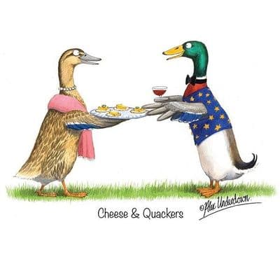 Alex Underdown Blank Greeting Card  'Cheese & Quackers'