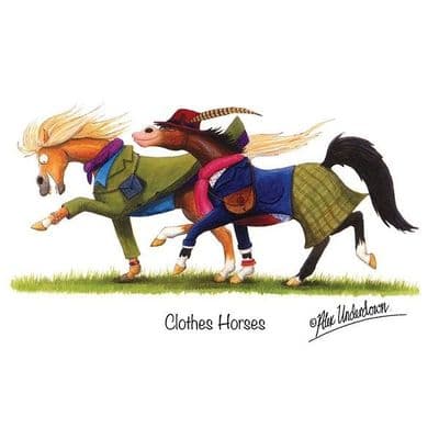 Alex Underdown Blank Greeting Card  'Clothes Horse'