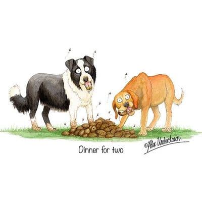 Alex Underdown Blank Greeting Card 'Dinner for two'