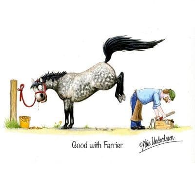 Alex Underdown Blank Greeting Card  'Good with Farrier'