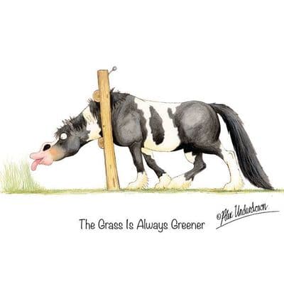 Alex Underdown Blank Greeting Card  'Grass Is Always Greener'