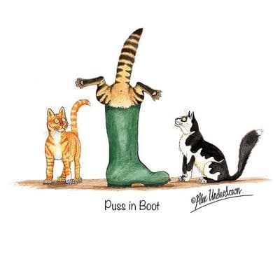 Alex Underdown Blank Greeting Card 'Puss in Boot'