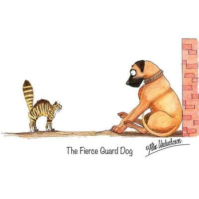 Alex Underdown Blank Greeting Card 'The Fierce Guard Dog'