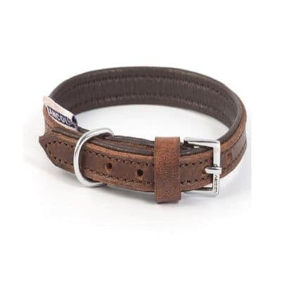 Ancol Heritage Collection Vintage Leather Padded Collar - Chestnut