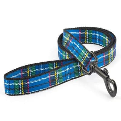Ancol Nylon Tartan Lead - Blue