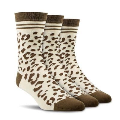 Ariat Charm Crew Socks - Leopard Camo (Pack of Three)