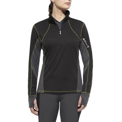 Ariat Ladies Bryce 1/2 Zip Baselayer - Black