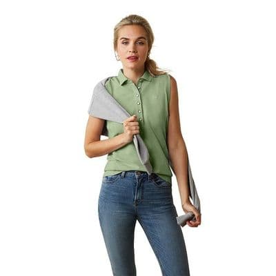 Ariat Prix 2.0 Sleeveless Ladies Polo Shirt - Basil