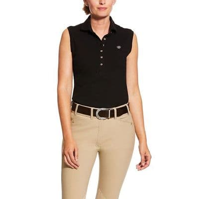 Ariat Prix 2.0 Sleeveless Ladies Polo Shirt - Black