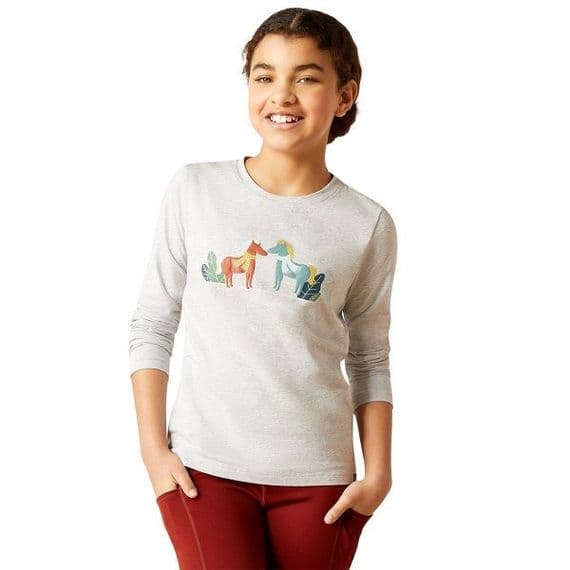Ariat Youth Winter Fashions Long Sleeve T-Shirt - Heather Grey