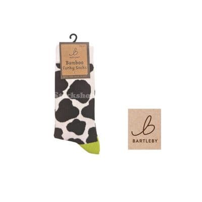 Bartleby Funky Bamboo Socks UK 4-7 - Cow Prints