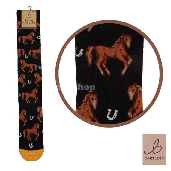 Bartleby Funky Welly Socks - Country Horse (UK 4-8)