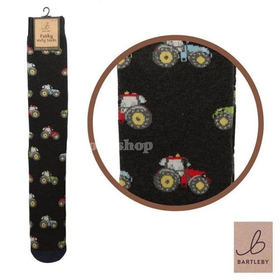 Bartleby Funky Welly Socks - Modern Tractor (UK 6-11)