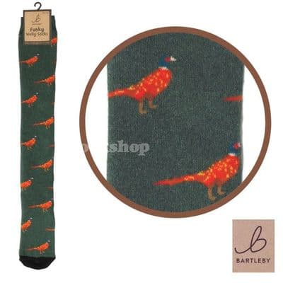 Bartleby Funky Welly Socks - Pheasant Green
