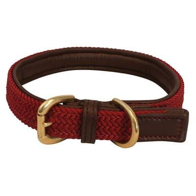 Benji & Flo Interlaced Dog Collar - Burgundy