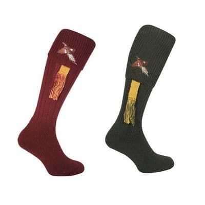 Bisley Embroided Pheasant Shooting Socks (UK 8-11)