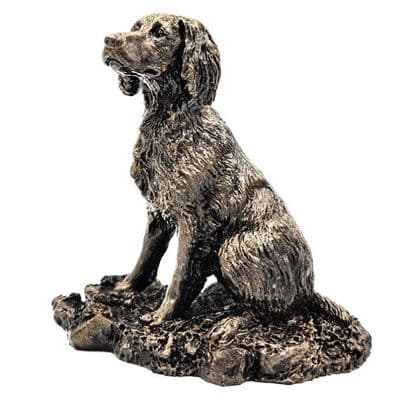 Bowbrook Studio Patina Bronze Sculpture of a Sitting Spaniel