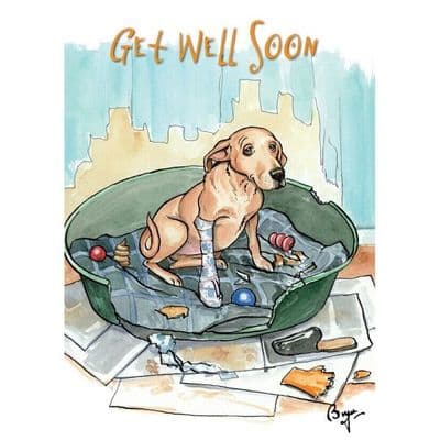 Bryn Parry Blank Greeting Card 'The New Dog'