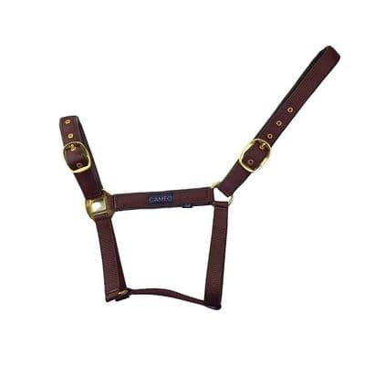 Cameo Suede Padded Headcollar - Brown