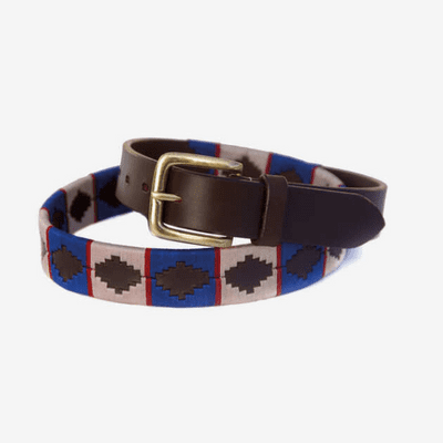 Chukka Polo Skinny Polo Belt 55cm - Natural/Navy/Red Banding